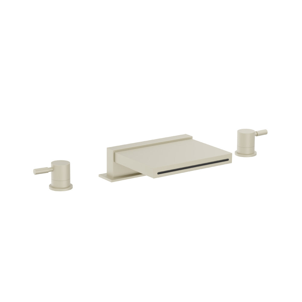 3 Hole Deck Mount Cascade / Sheet Flow Roman Tub Faucet