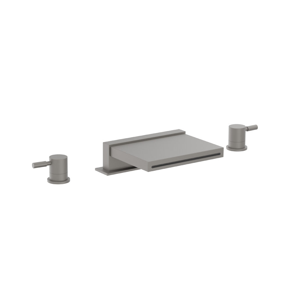 3 Hole Deck Mount Cascade / Sheet Flow Roman Tub Faucet