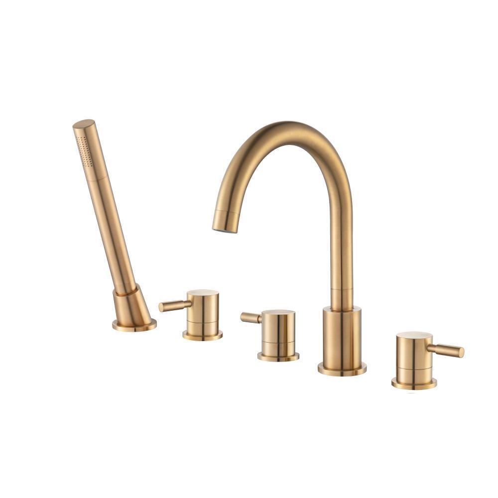 Five Hole Deck Mounted Roman Tub Faucet With Hand Shower