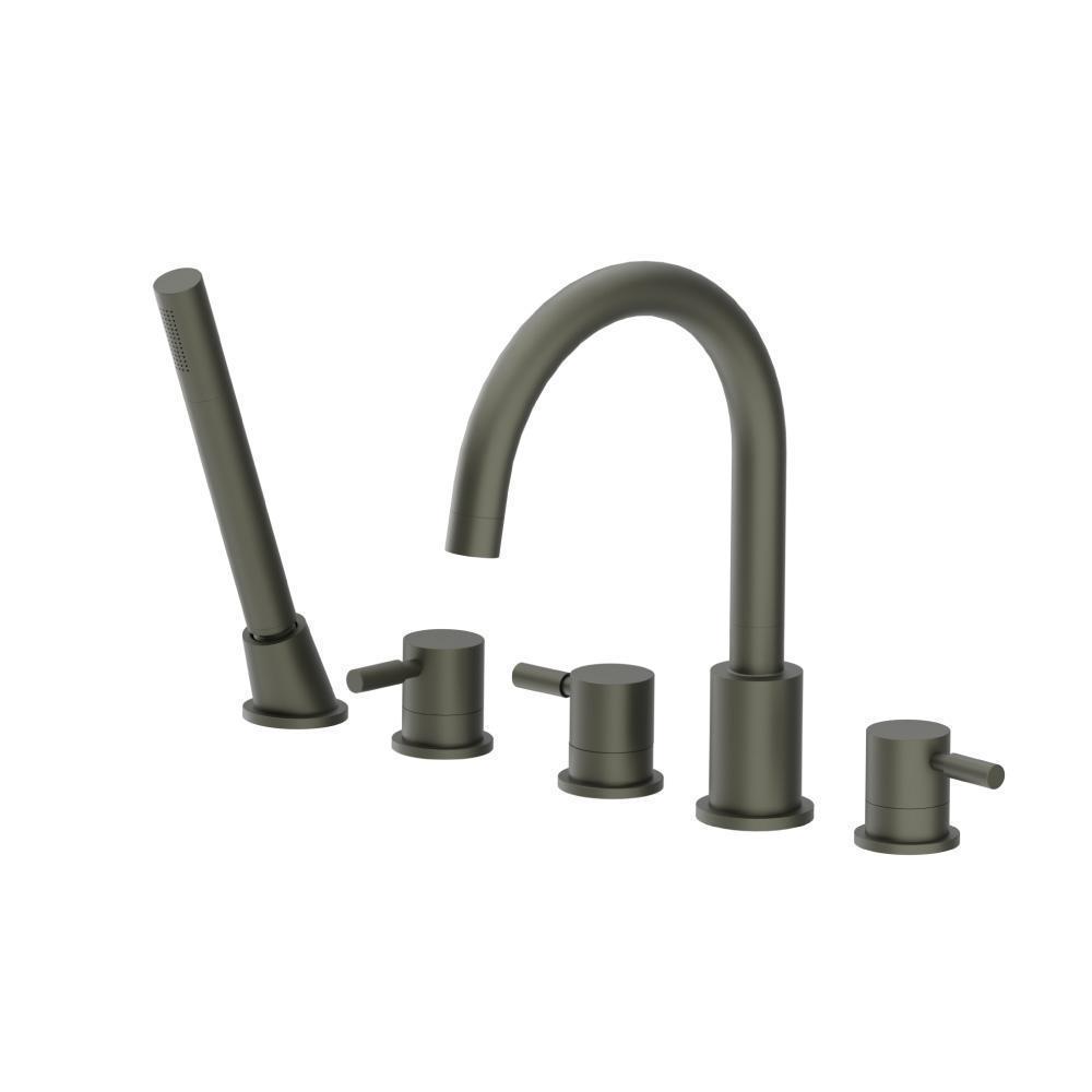 Five Hole Deck Mounted Roman Tub Faucet With Hand Shower