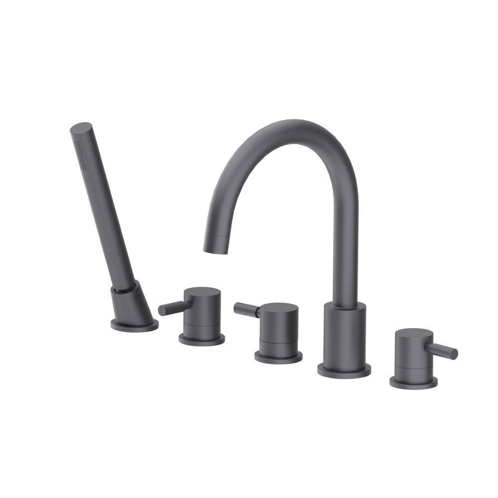 Five Hole Deck Mounted Roman Tub Faucet With Hand Shower