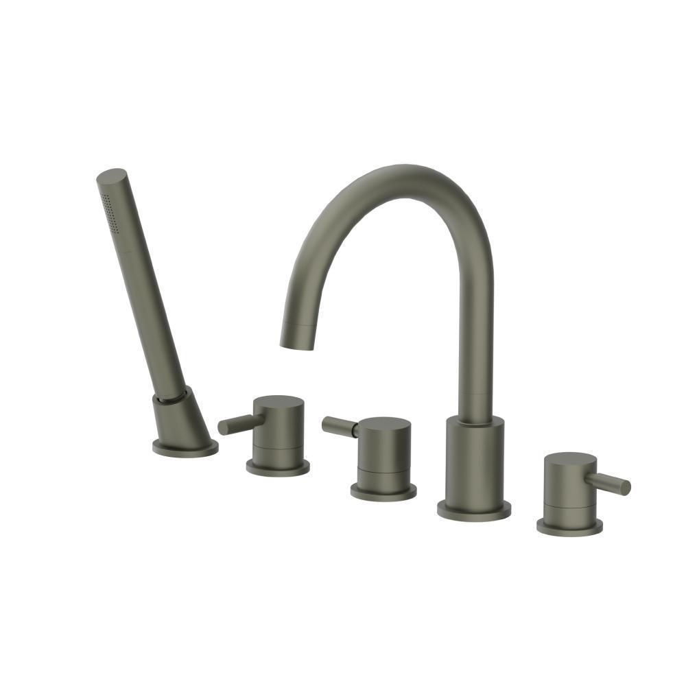 Five Hole Deck Mounted Roman Tub Faucet With Hand Shower