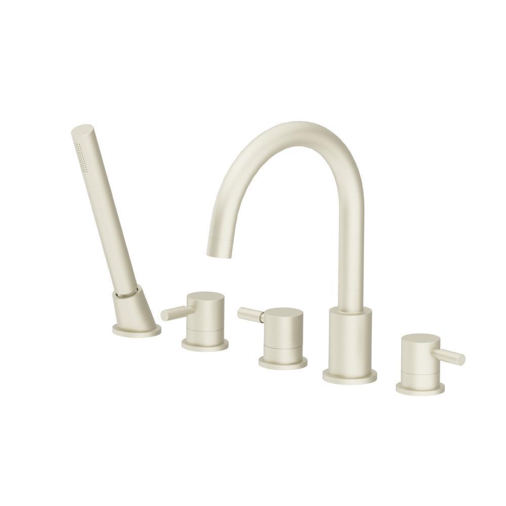 Five Hole Deck Mounted Roman Tub Faucet With Hand Shower