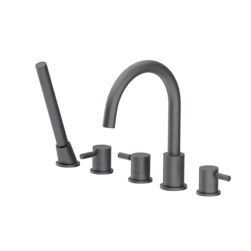Five Hole Deck Mounted Roman Tub Faucet With Hand Shower