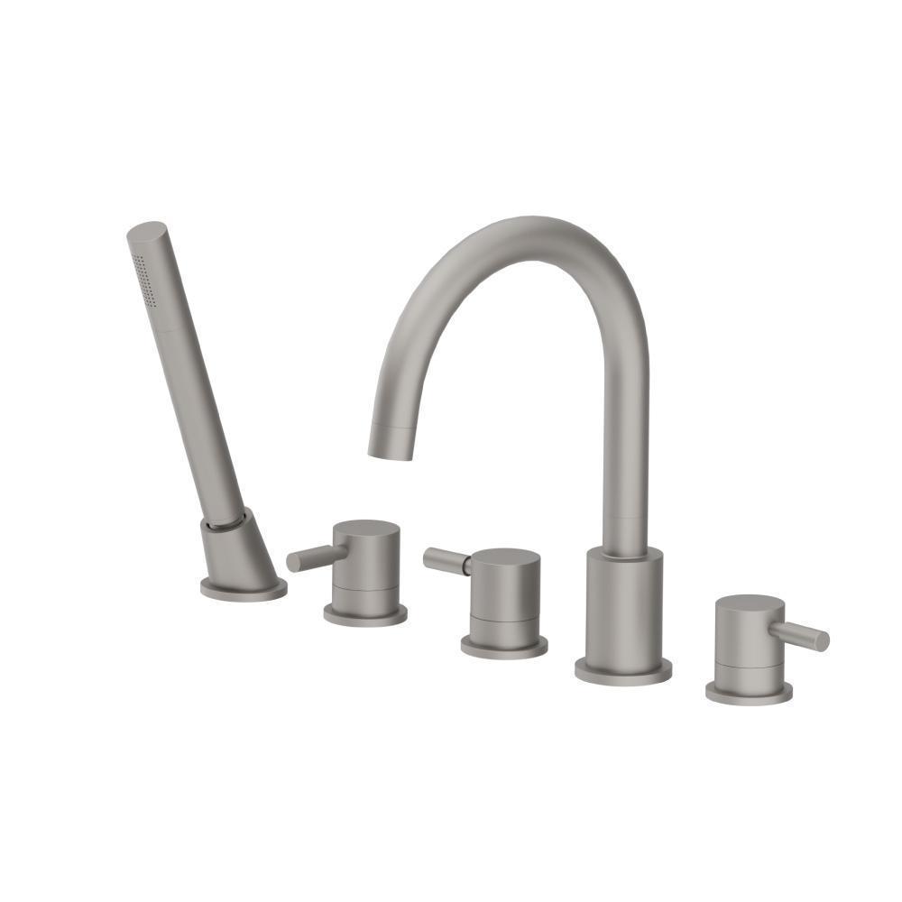 Five Hole Deck Mounted Roman Tub Faucet With Hand Shower