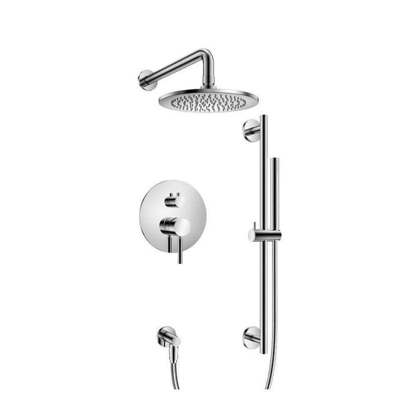 Two Output Shower Set With Shower Head, Hand Held And Slide Bar