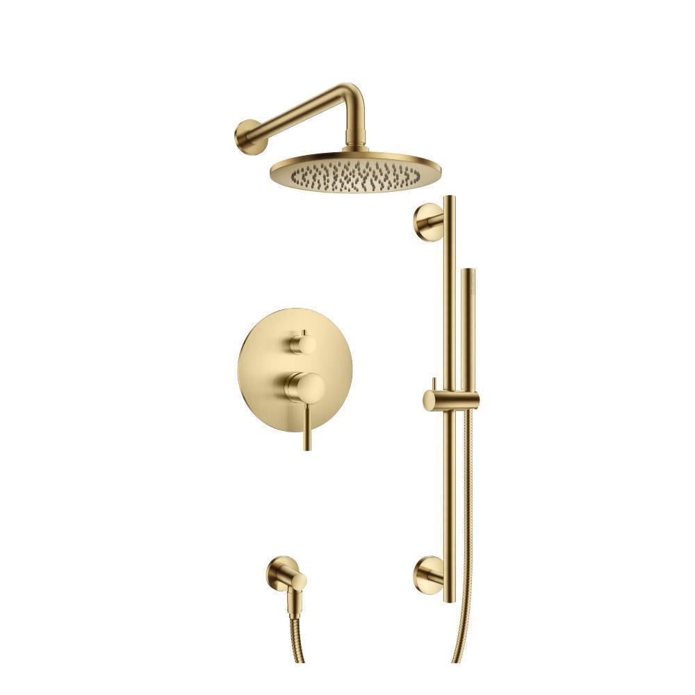 Two Output Shower Set With Shower Head, Hand Held And Slide Bar