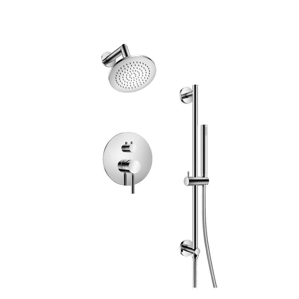 Two Output Shower Set With Shower Head, Hand Held And Slide Bar
