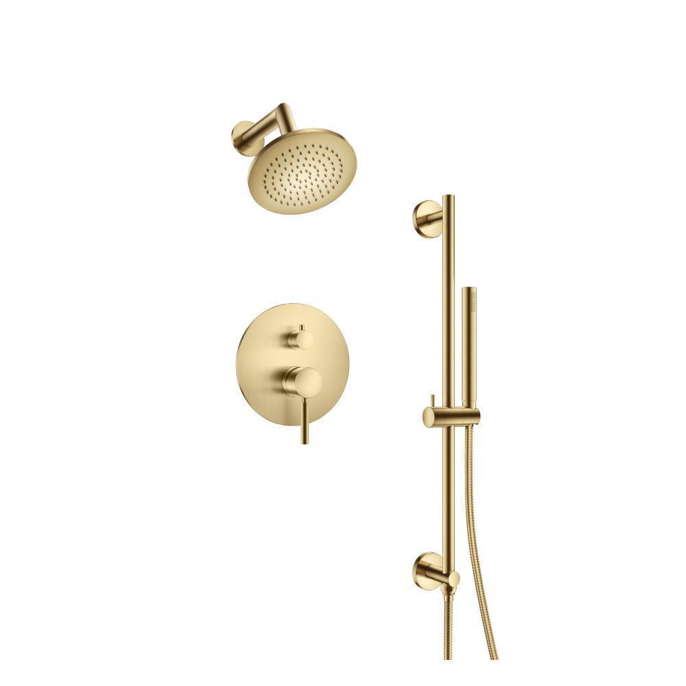 Two Output Shower Set With Shower Head, Hand Held And Slide Bar