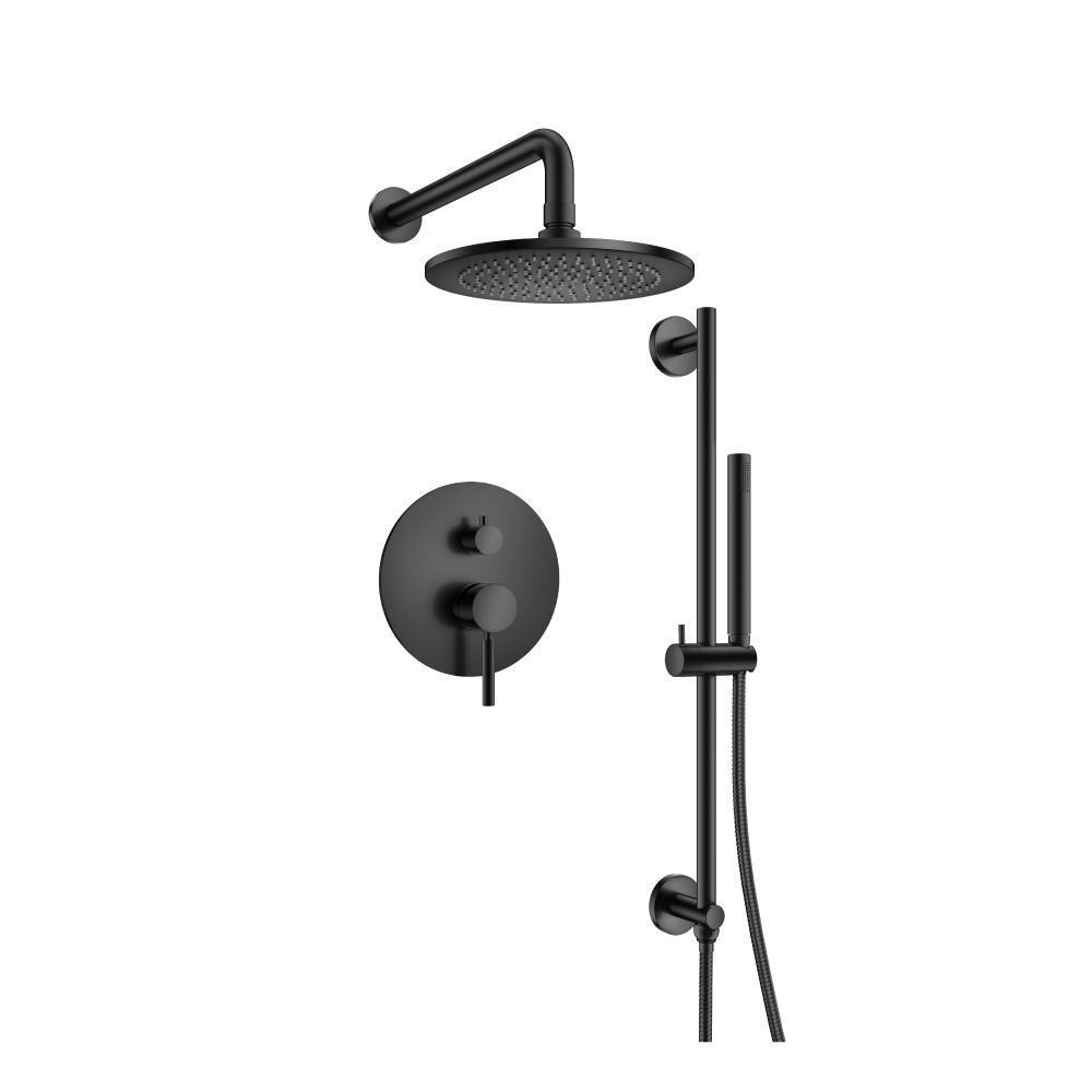 Two Output Shower Set With Shower Head, Hand Held And Slide Bar