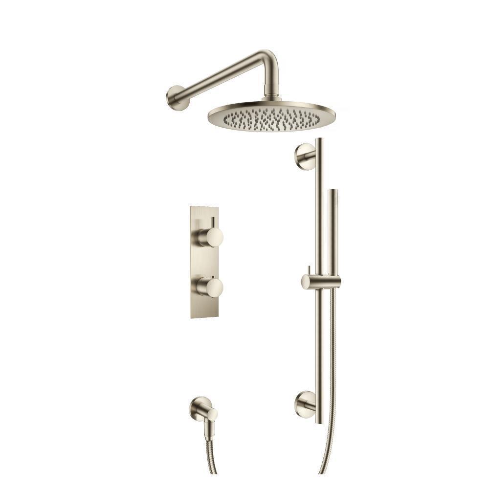 Two Output Shower Set With Shower Head, Hand Held And Slide Bar
