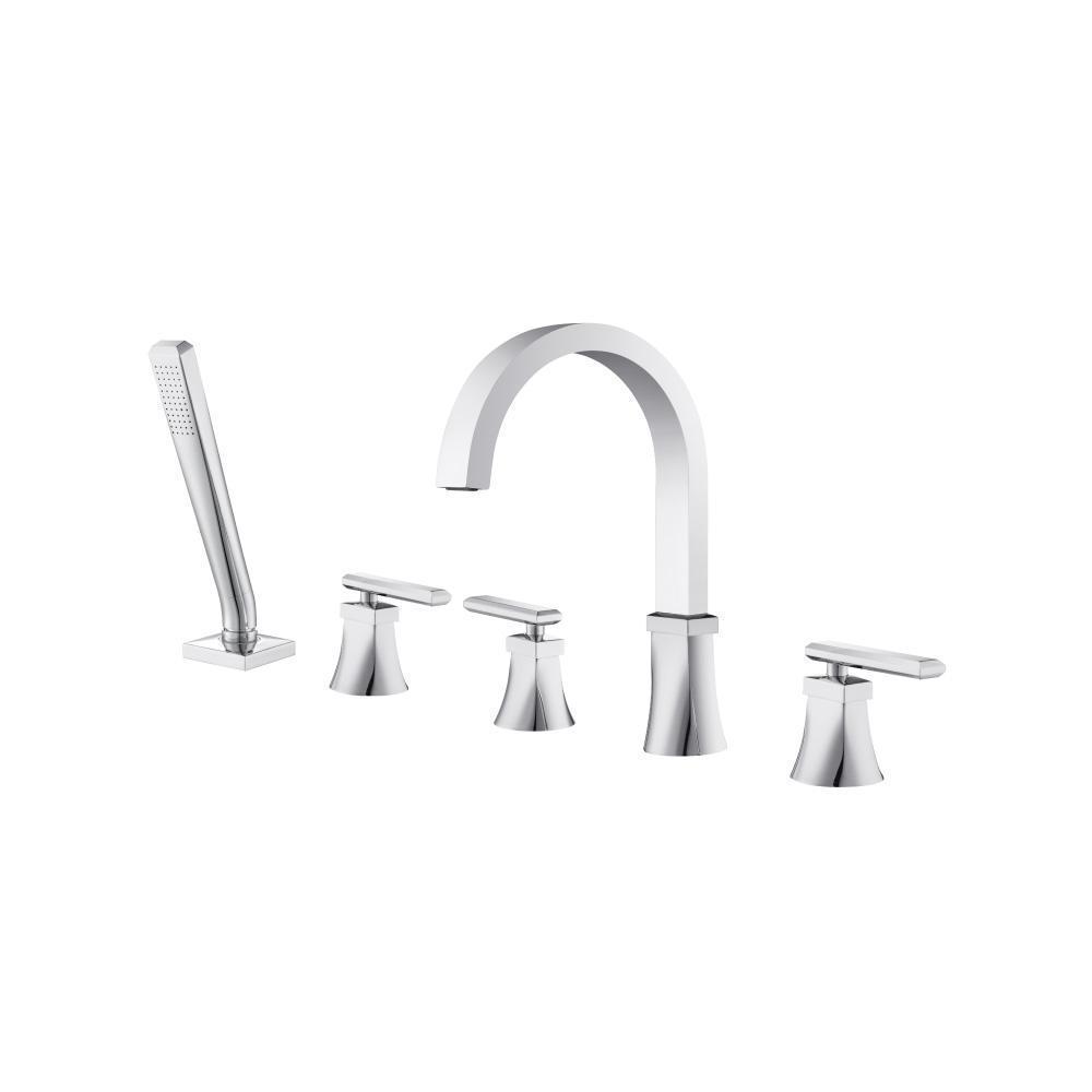 Five Hole Deck Mounted Roman Tub Faucet With Hand Shower