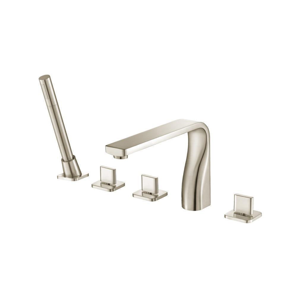Five Hole Deck Mounted Roman Tub Faucet With Hand Shower