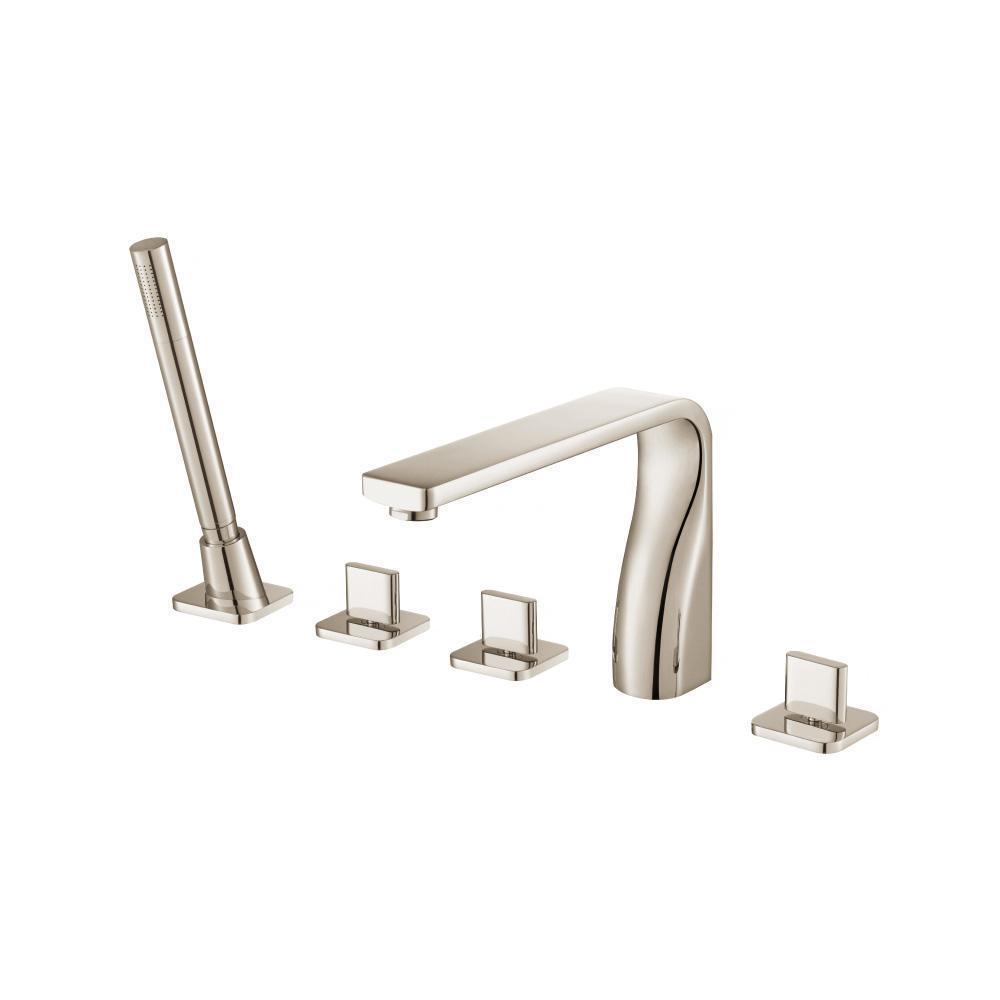 Five Hole Deck Mounted Roman Tub Faucet With Hand Shower