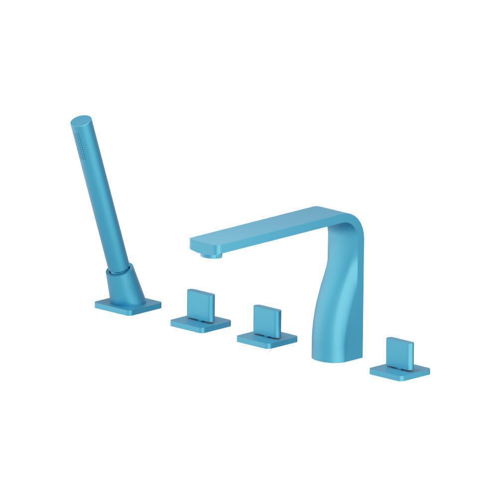 Five Hole Deck Mounted Roman Tub Faucet With Hand Shower