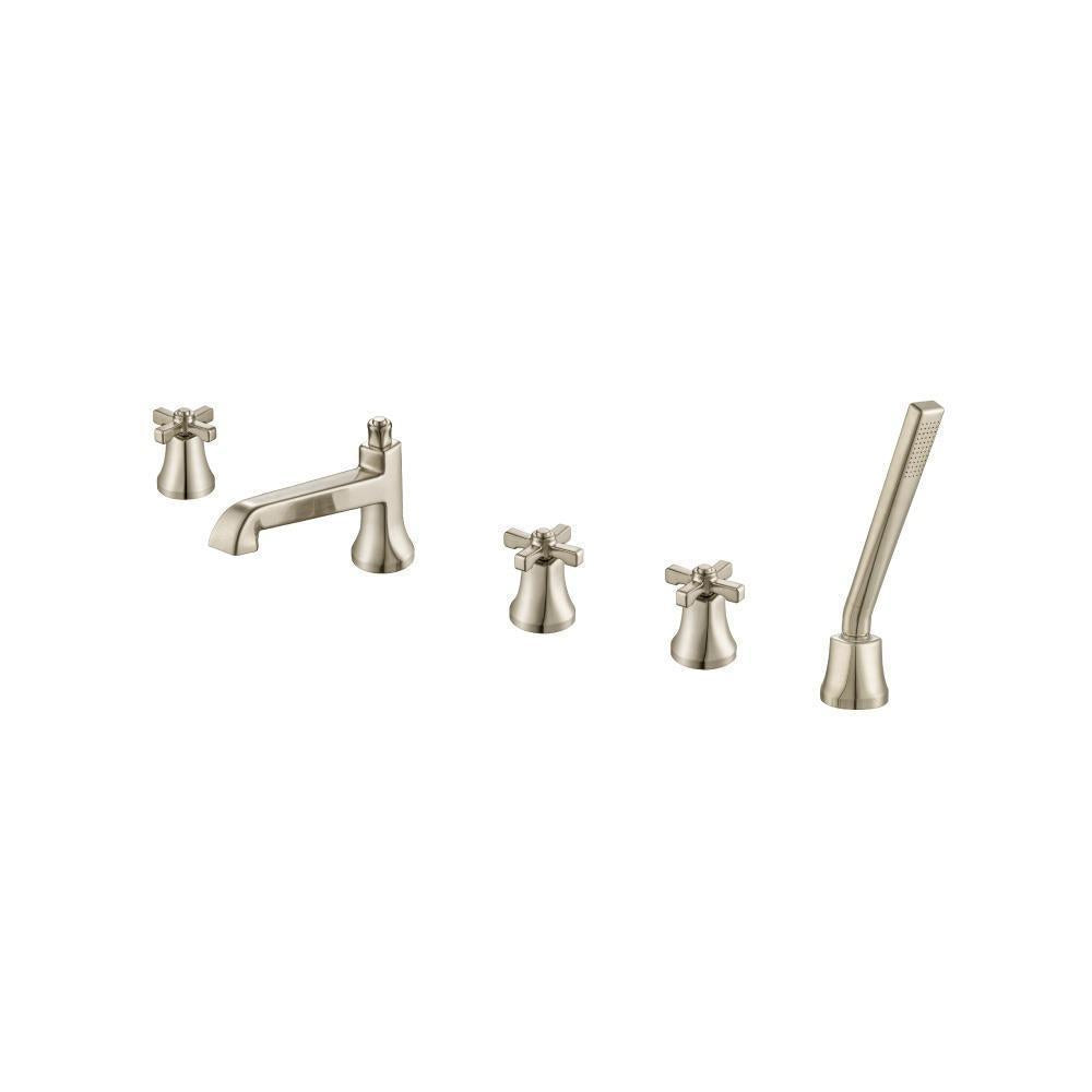 Five Hole Deck Mounted Roman Tub Faucet With Hand Shower