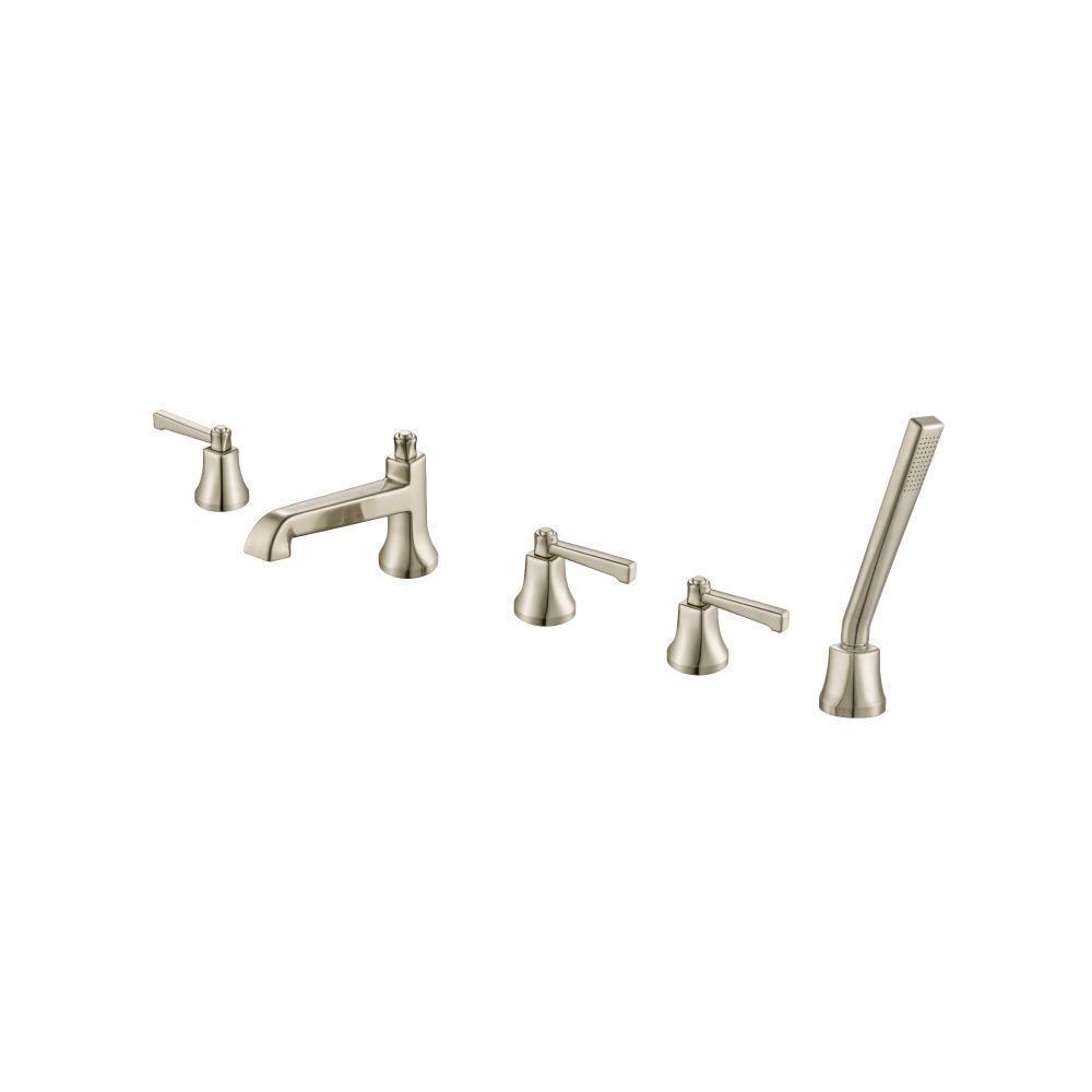 Five Hole Deck Mounted Roman Tub Faucet With Hand Shower