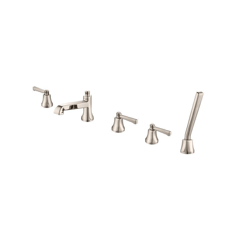 Five Hole Deck Mounted Roman Tub Faucet With Hand Shower