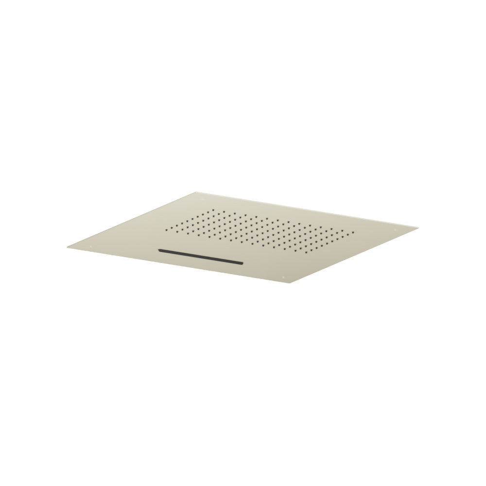 20" Stainless Steel Flush Mount Rainhead With Cascade Waterfall