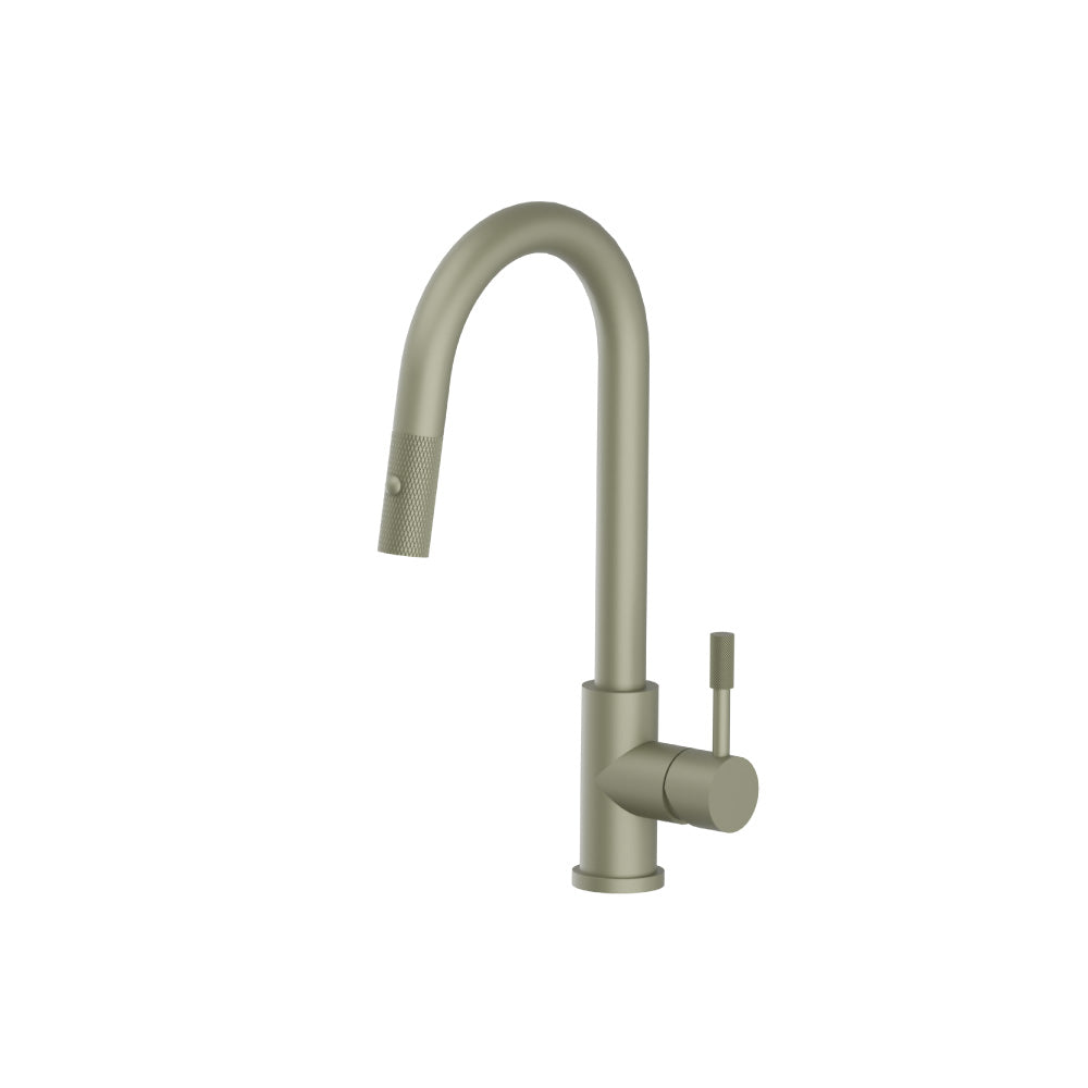 Vasco - Dual Spray Stainless Steel Kitchen Faucet With Pull Out & Knurling