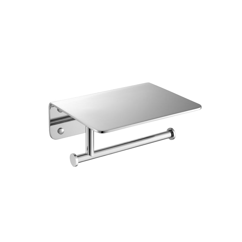 Brass Toilet Paper Holder With Cellphone Shelf