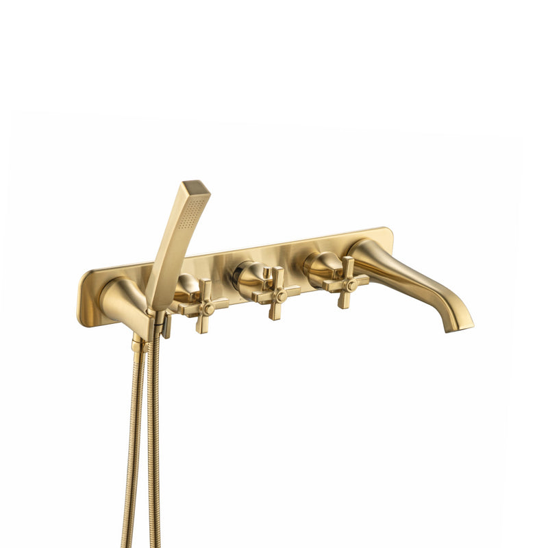 3-Handle Wall Mount Tub Faucets