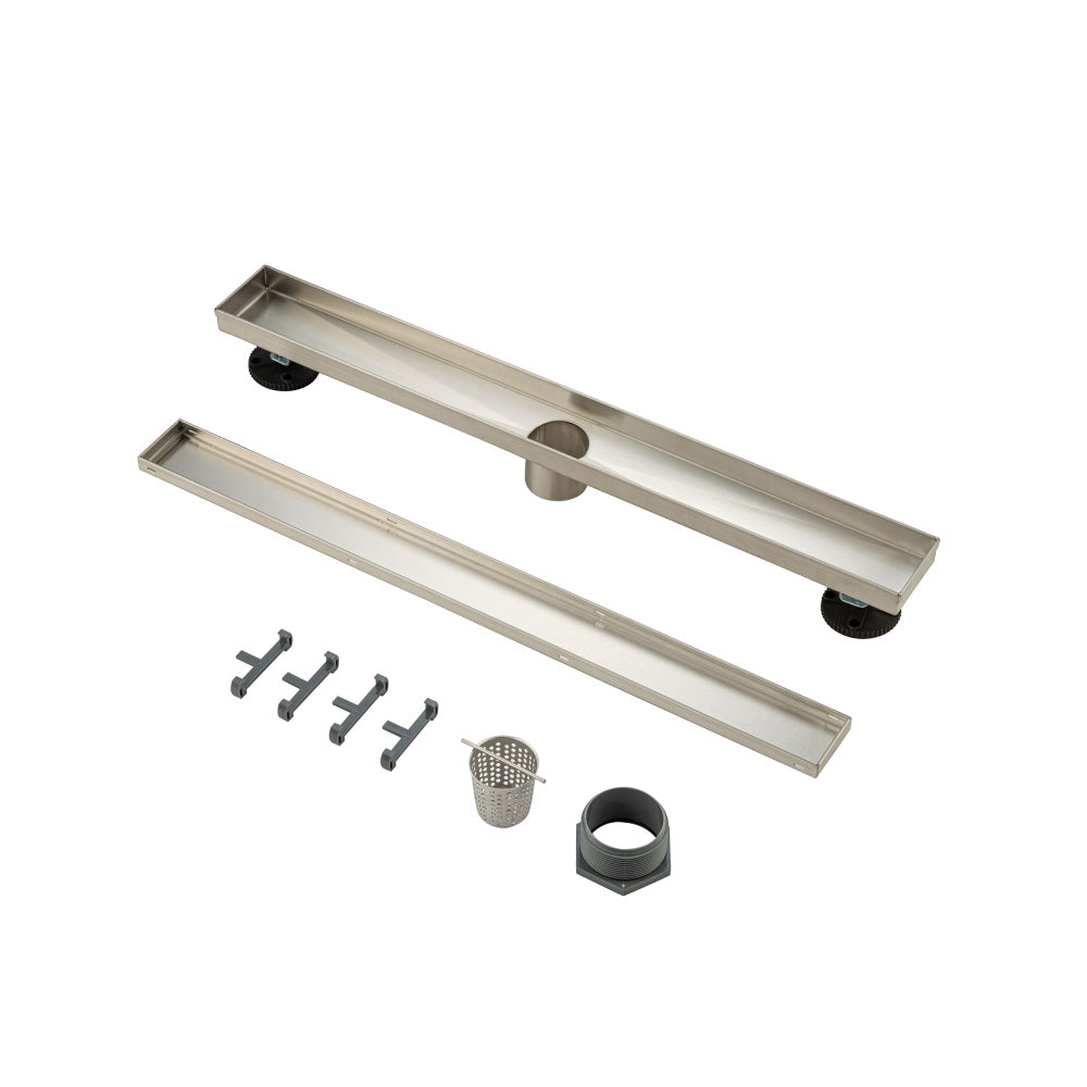 24" Tile Insert Linear Drain with 2" Outlet