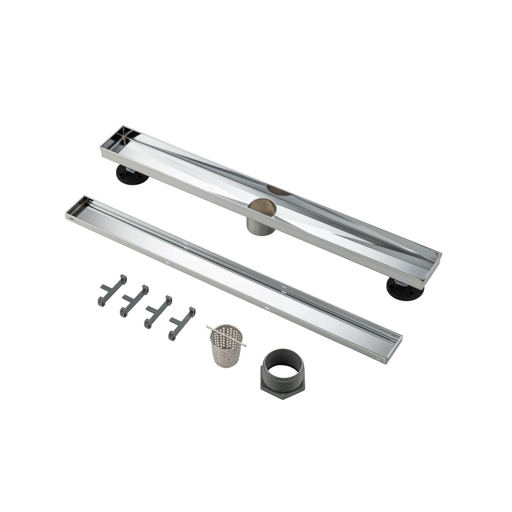 24" Tile Insert Linear Drain with 2" Outlet