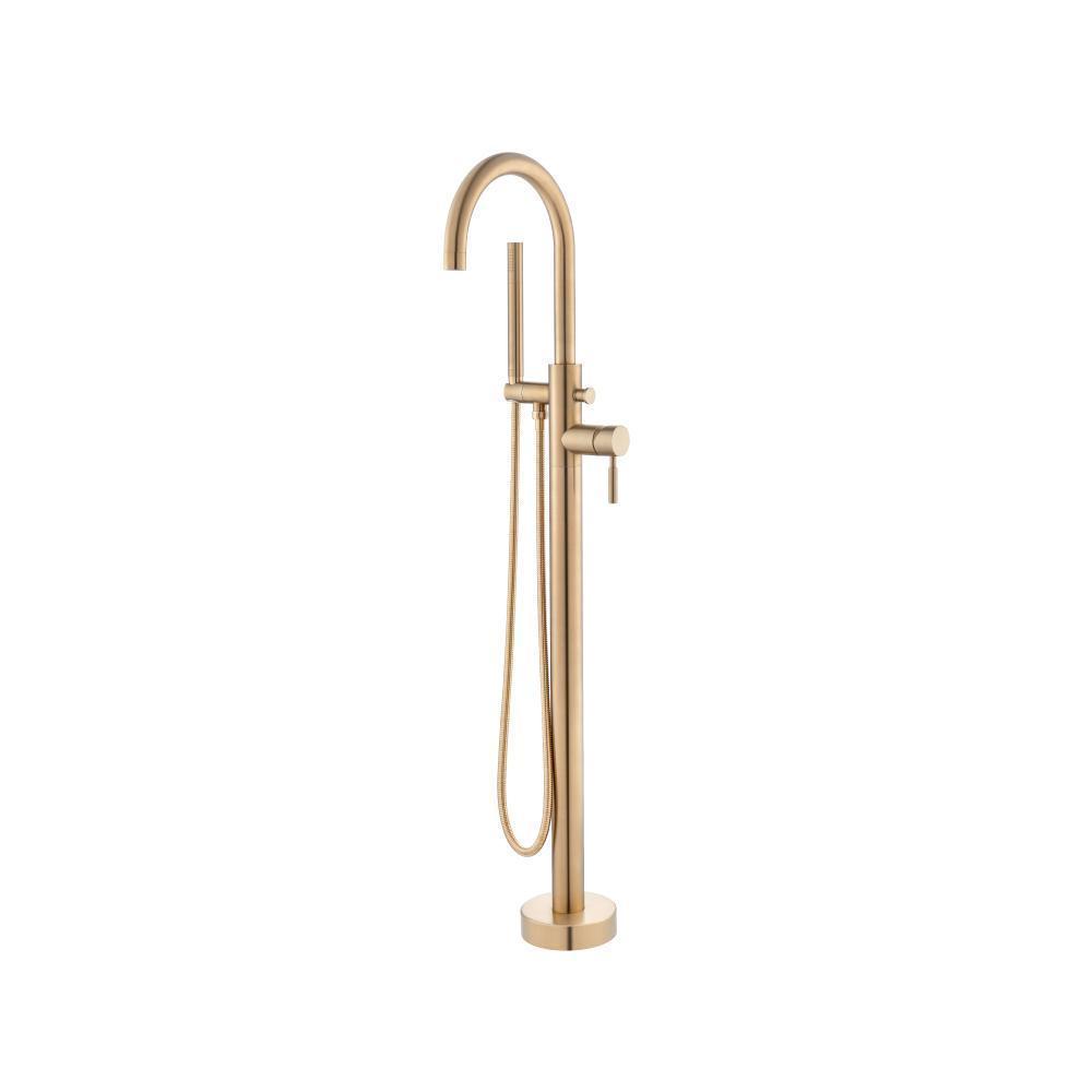 Freestanding Floor Mount Bathtub / Tub Filler With Hand Shower