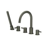 Five Hole Deck Mounted Roman Tub Faucet With Hand Shower