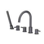 Five Hole Deck Mounted Roman Tub Faucet With Hand Shower