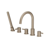 Five Hole Deck Mounted Roman Tub Faucet With Hand Shower