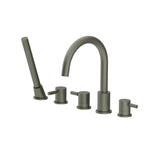 Five Hole Deck Mounted Roman Tub Faucet With Hand Shower
