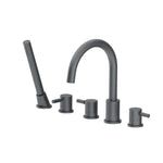 Five Hole Deck Mounted Roman Tub Faucet With Hand Shower