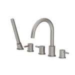 Five Hole Deck Mounted Roman Tub Faucet With Hand Shower