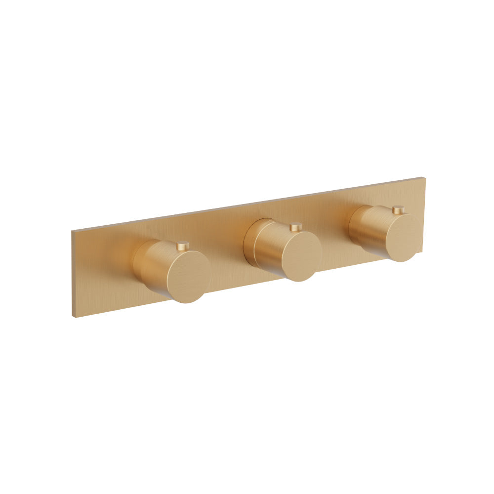 3/4" Horizontal Thermostatic Valve with 2 Volume Controls &  Trim