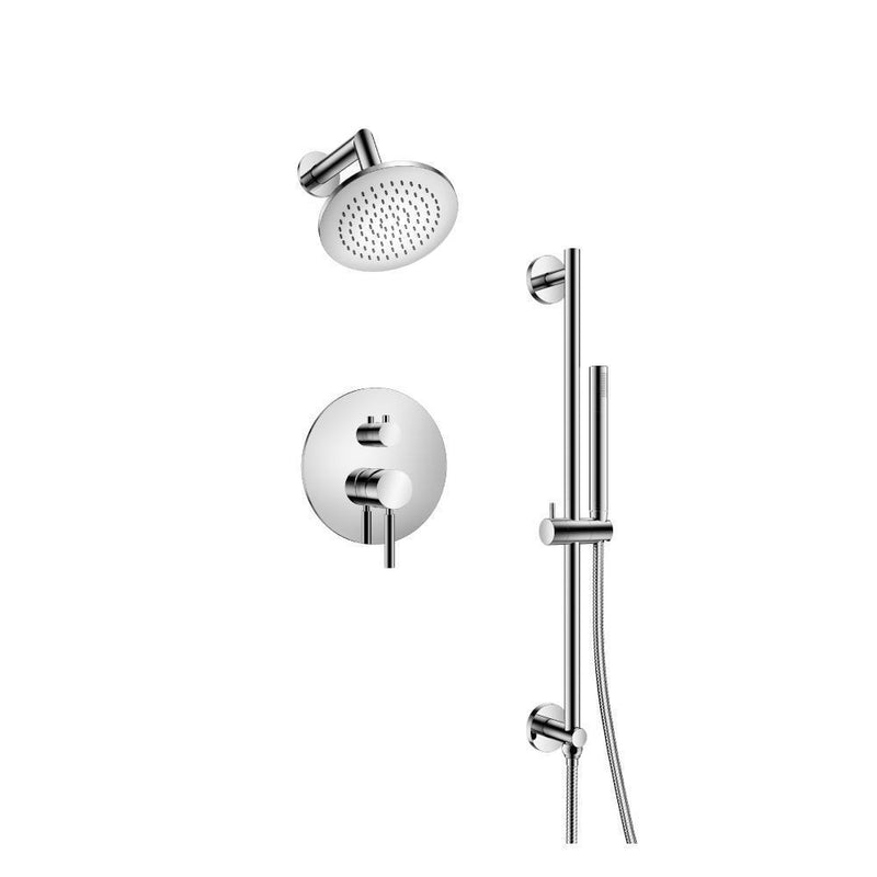 Two Output Shower Set With Shower Head, Hand Held And Slide Bar