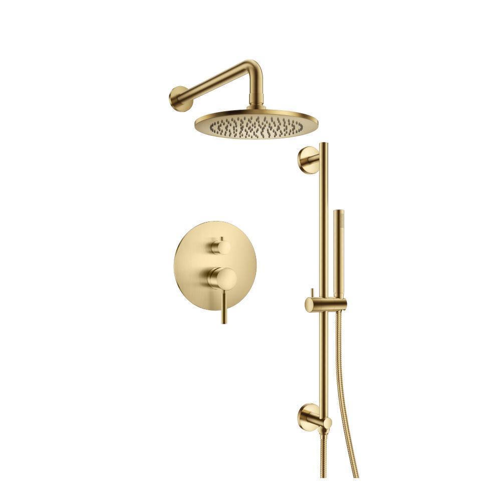Two Output Shower Set With Shower Head, Hand Held And Slide Bar