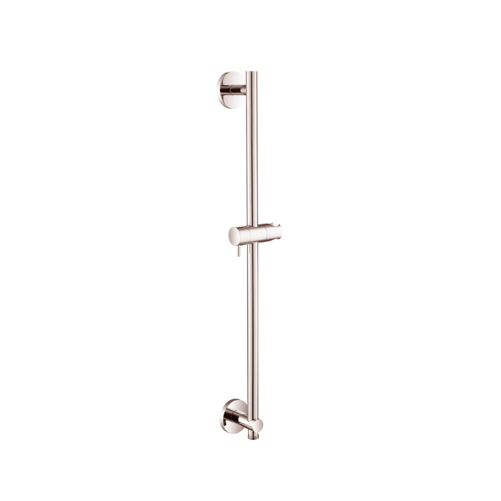 Round Shower Slide Bar With Integrated Wall Elbow