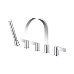 Five Hole Deck Mounted Roman Tub Faucet With Hand Shower