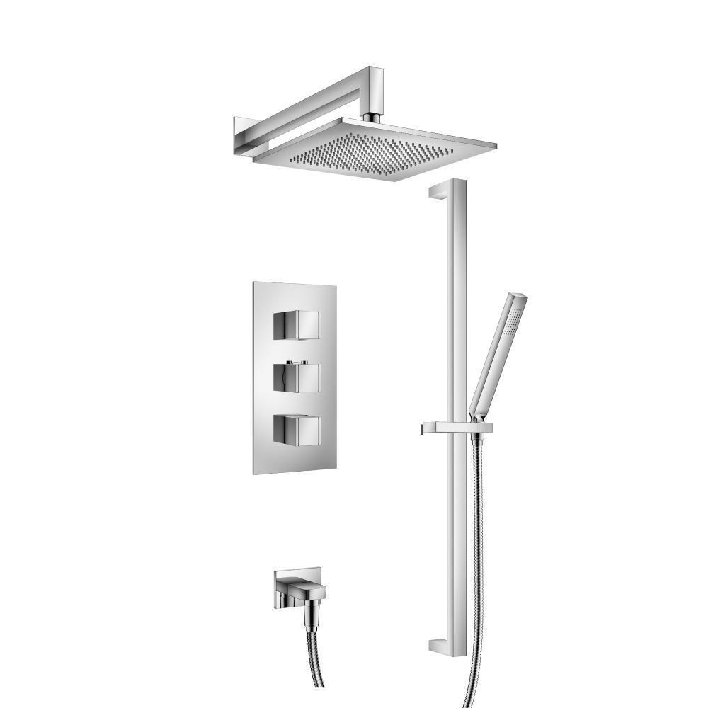Two Output Shower Set With Shower Head, Hand Held And Slide Bar