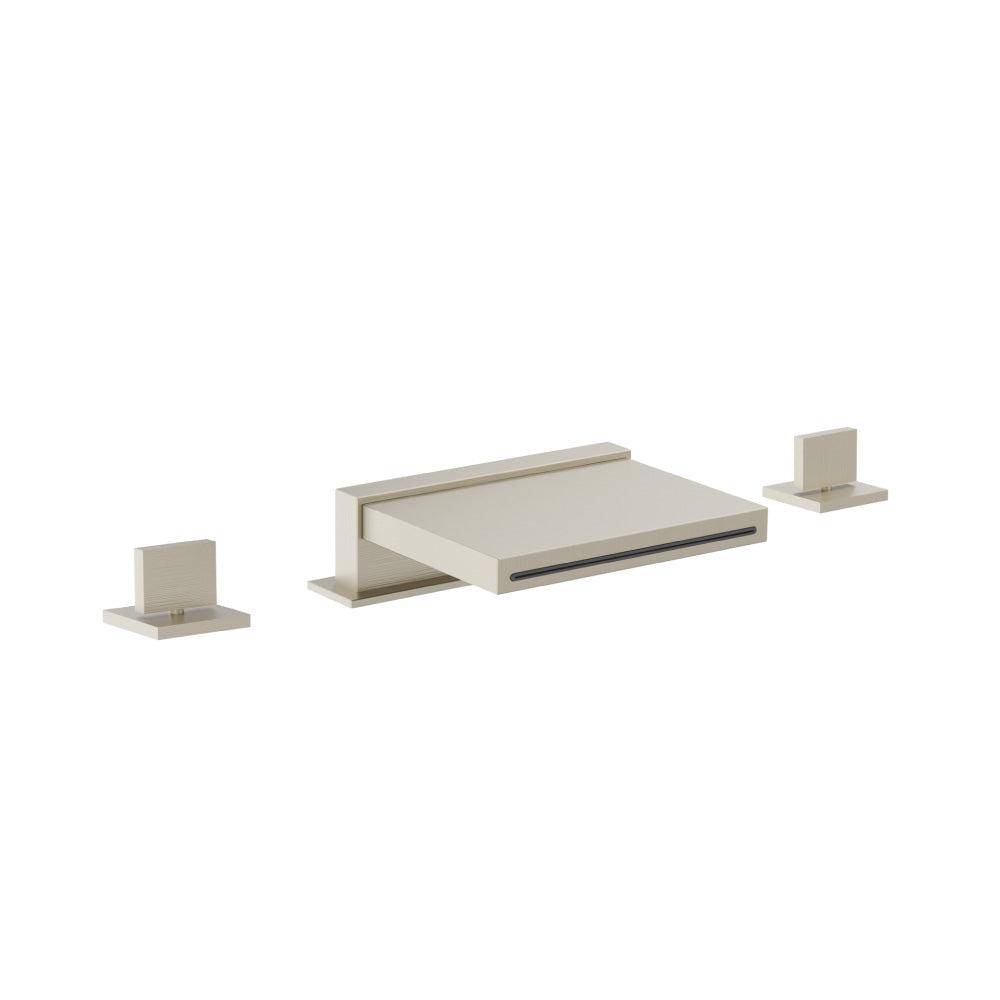 3 Hole Deck Mount Cascade / Sheet Flow Roman Tub Faucet
