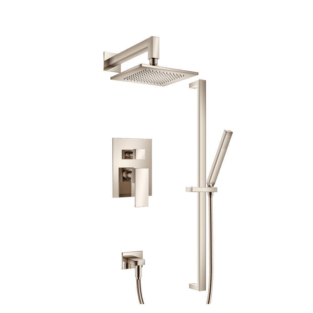 Two Output Shower Set With Shower Head, Hand Held And Slide Bar