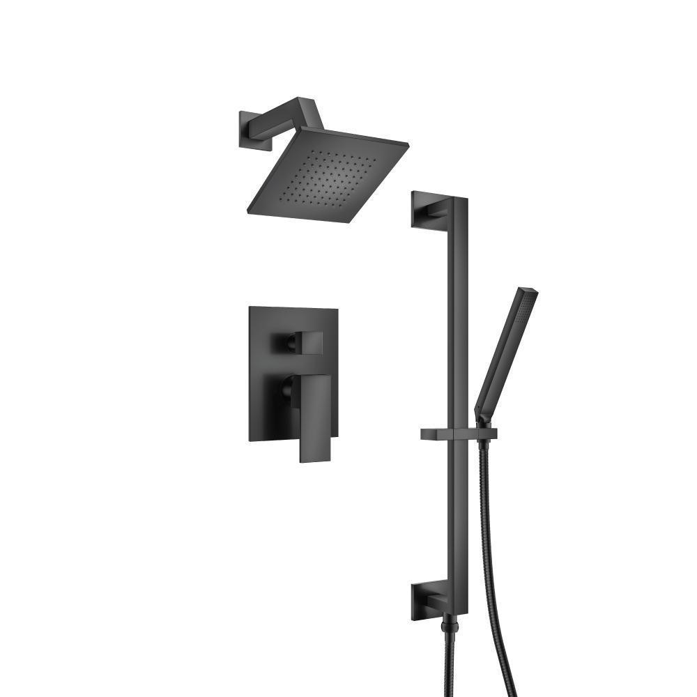 Two Output Shower Set With Shower Head, Hand Held And Slide Bar
