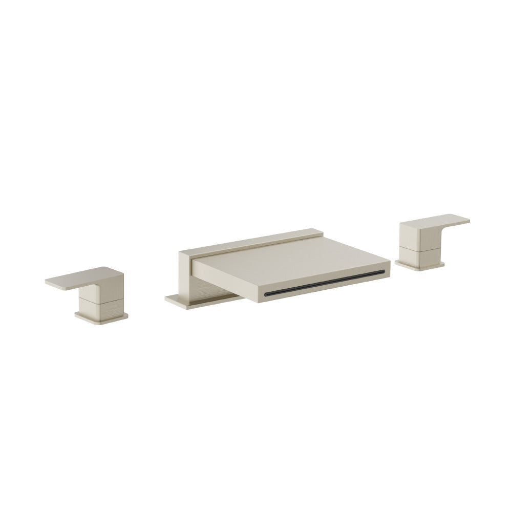 3 Hole Deck Mount Cascade / Sheet Flow Roman Tub Faucet