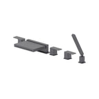 Five Hole Deck Mounted Cascade Flow Roman Tub Faucet With Hand Shower