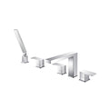 Five Hole Deck Mounted Roman Tub Faucet With Hand Shower