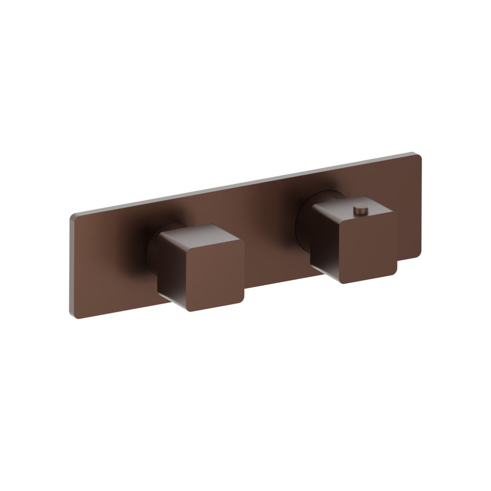 3/4" Horizontal Thermostatic Shower Valve & Trim - 2 Output