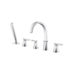 Five Hole Deck Mounted Roman Tub Faucet With Hand Shower