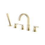 Five Hole Deck Mounted Roman Tub Faucet With Hand Shower